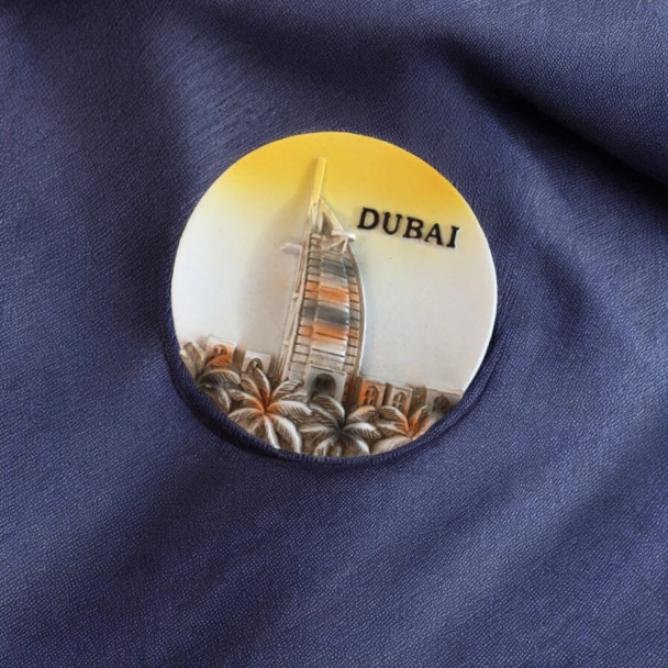 Burj Al Arab Magnet - | Premium Embossed Floral Plate | Authentic Cultural Gift - Luxury Handcrafted Art Craftihouse Dubai