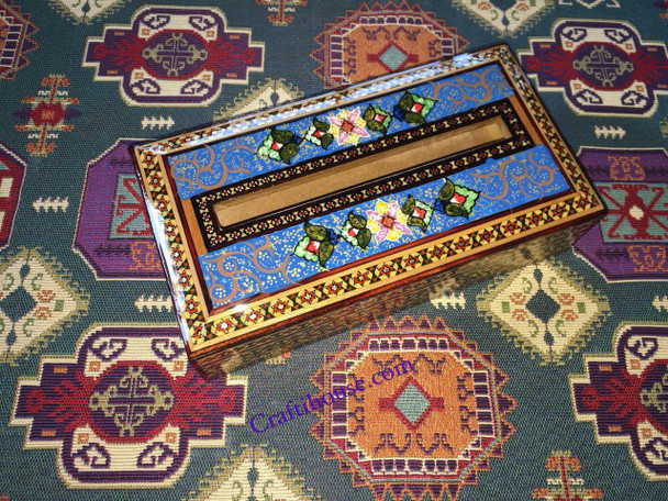 Hand Painted Khatam Marquetry Tissue | Premium Marquetry Keepsake Box | Traditional Craftsmanship - Luxury Handcrafted Art Craftihouse Dubai