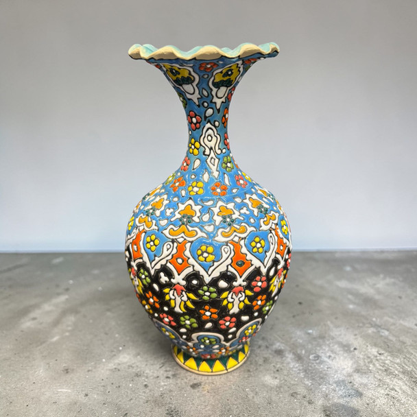 Handcrafted "Blossom Heritage" Enameled Vase – Luxury Decor - Luxury Handcrafted Art Craftihouse Dubai