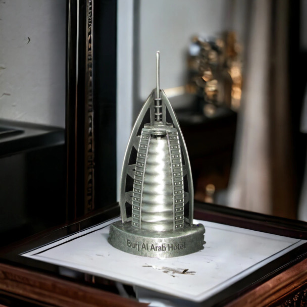 Exclusive Silver Color Metal Burj Al Fine Craftsmanship Detail