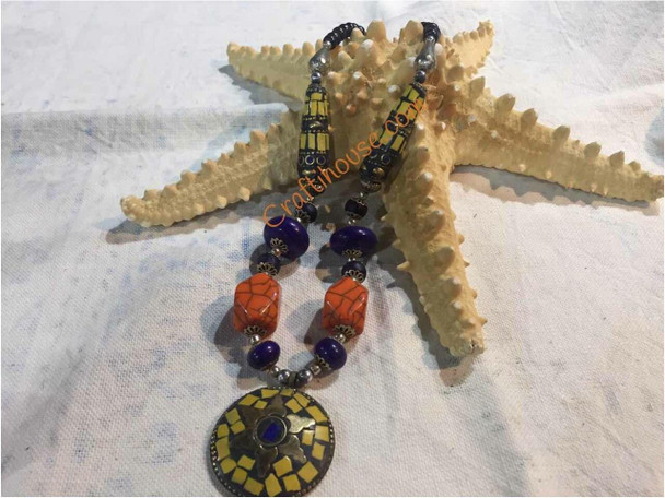 Luxury A  Handmade  beaded necklace,,Made from Nepali beads and Tibetan findings Premium Design Showcase