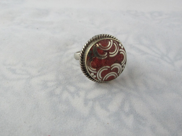 Exclusive Round red jasper handmade nepali ring, handmade ring Fine Craftsmanship Detail