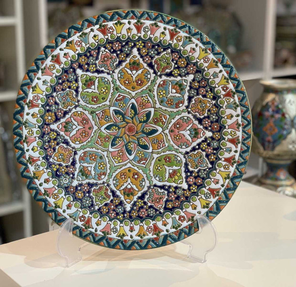 Luxury Handcrafted Wall hanging handmade Enamel earthenware Plate . embossed an... Premium Design Showcase