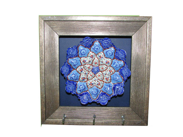 Exclusive Hand Painted Blue Pattern Fine Craftsmanship Detail