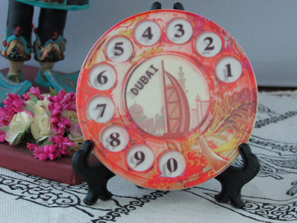 Dubai handmade ceramic tea coaster 9cm mug pad UAE souvenir gift