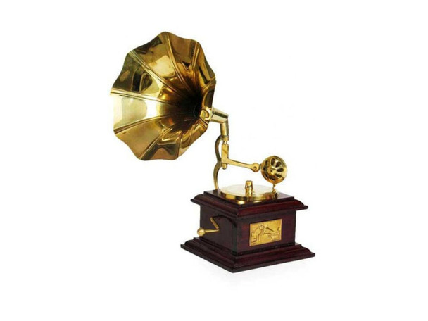 Decorative Brass Gramophone | Boutique Dromedary Desktop Decor | Unique Souvenir - Luxury Handcrafted Art Craftihouse Dubai