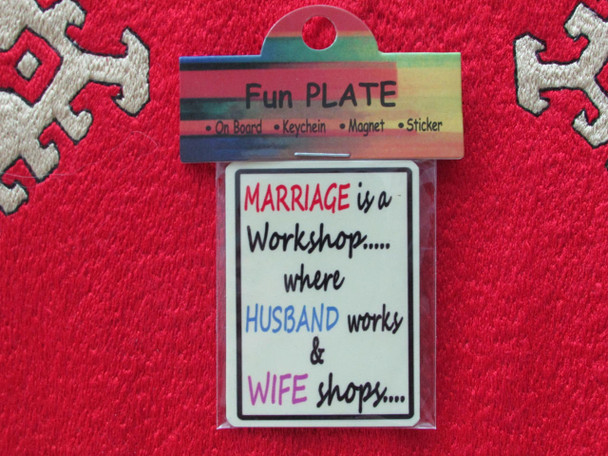 Fridge Magnet Marriage Is A Workshop... | Handcrafted Ceramic Memento | Traditional Home Decor - Luxury Handcrafted Art Craftihouse Dubai