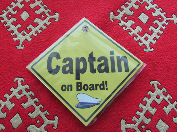 Metal (11x11 Cm) Captain On Board | Authentic Tile Pattern Magnet | Unique Travel Souvenir - Luxury Handcrafted Art Craftihouse Dubai