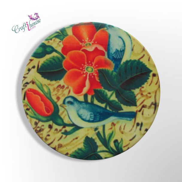 A cute Flower & Bird pattern  tea coaster , Dubai souvenir , Mug coaster .