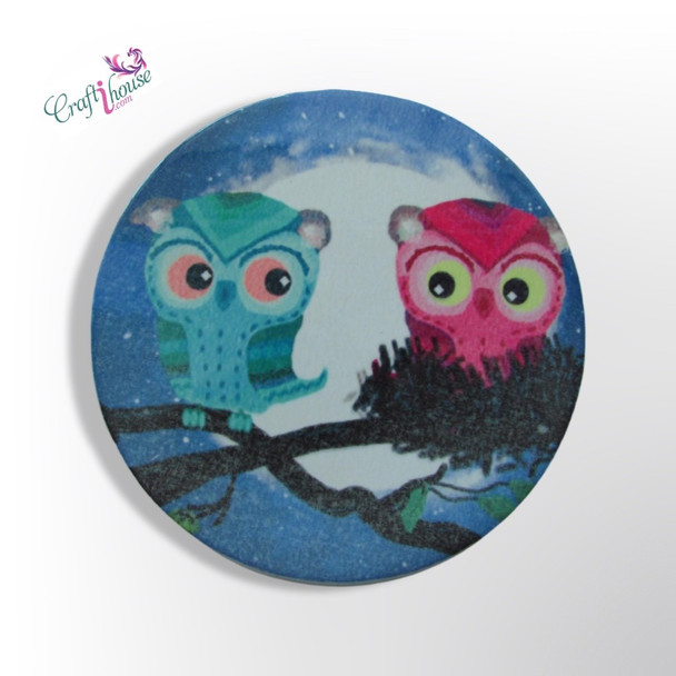 owls pattern  mug/cup coaster , handmade tile coaster