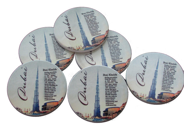From the Craftihouse Landmark series: A Burj Khalifa ceramic tea coaster for unique and affordable architectural souvenir gifting.