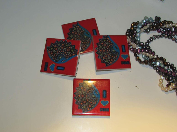 I Love Dubai Pack Of 4 Pcs | Sophisticated Middle Eastern Art | Crafted In Dubai - Luxury Handcrafted Art Craftihouse Dubai