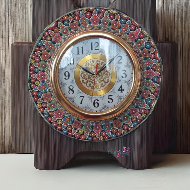 Ceramic Clock , Wall Hanging handmade clock , Round Clock