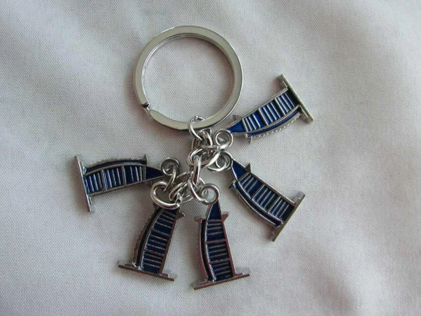 Blue Burj Al Arab keychain Dubai landmark souvenir key ring