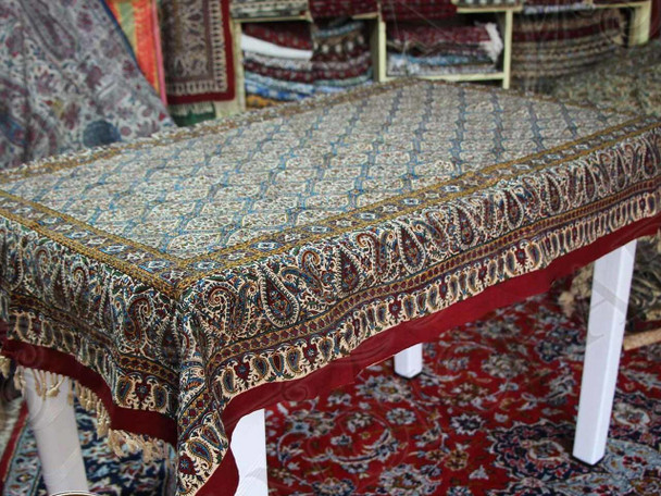 Exclusive Artisan Blue Pattern Tapestry block Fine Craftsmanship Detail