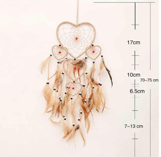 Luxury Heart shape Handmade Feather Dream Catcher , Hanging Decoration Premium Design Showcase
