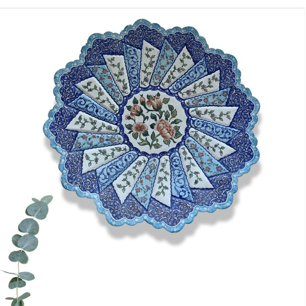 From the CraftiHouse Prestige series: A 25 cm handmade floral enamel plate for the highest tier of unique luxury cultural gifting in Dubai.