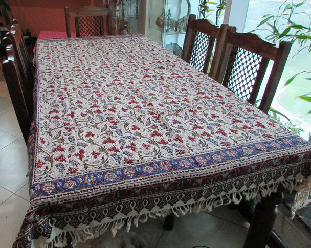 Floral Tapestry Dinner Table Sheet ,handmade Tapestry Tablecloth - Bedspread Linen - Curtain, Room Divider or Wall Hanging Fabric