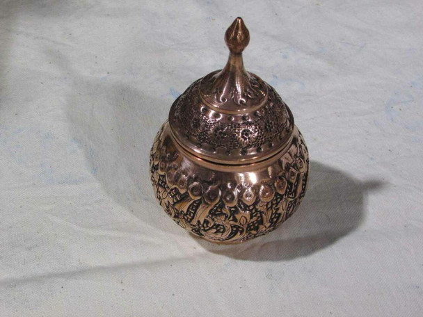 Exclusive Artisan hammered copper sugar bowl Fine Craftsmanship Detail
