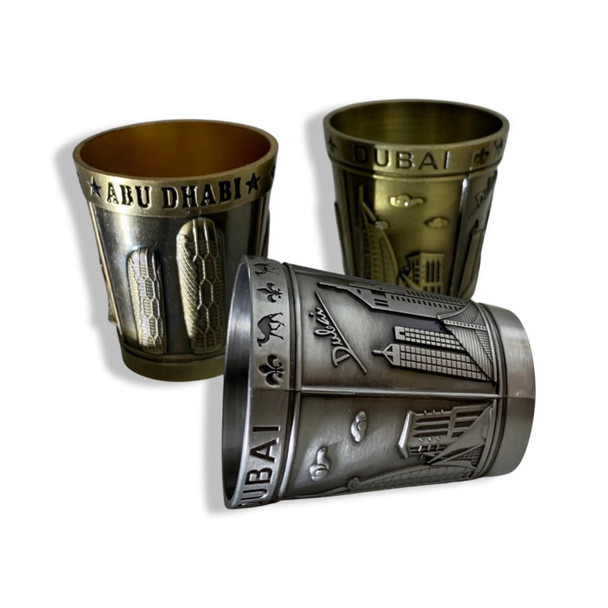 Handcrafted Pattern Metal Shot Glass Souvenirs Lifestyle Visual