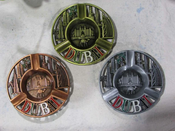 Luxury Stunning Embossed Metal Skyline Ashtray Premium Design Showcase