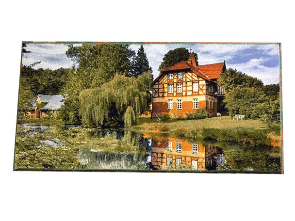 River & Tree Wall Decor Carpet 3d Effect Carpet Machine Made 100x50cm | Premium Handcrafted Gift & Cultural Souvenir - Luxury Handcrafted Art Craftihouse Dubai