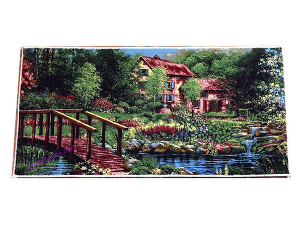 Luxury Stunning Village Pattern Carpet 3d Effect Carpet Machine Made 100x50cm Premium Design Showcase