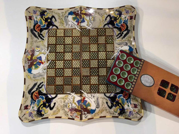 Handcrafted Stunning hand painted handmade backgammon , wooden backgammon , Special gift Lifestyle Visual