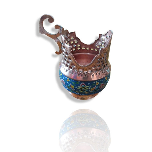 Handcrafted Copper Cup Holder Engraved Lifestyle Visual
