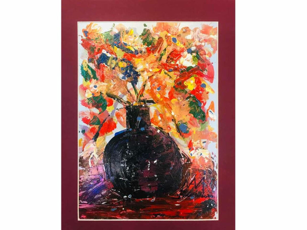Amazing Acrylic Painting On Hard Mount Board Modern Flower Vase | Handcrafted Minakari Ceramic Art Piece - Luxury Handcrafted Souvenir Craftihouse Dubai