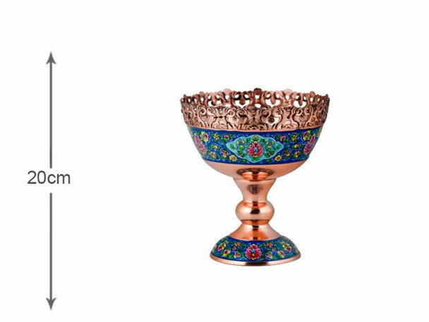 Exclusive Artisan hand painted copper bowl Fine Craftsmanship Detail