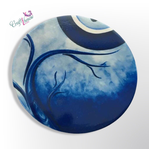 A sturdy, high-quality ceramic coaster featuring a captivating abstract tree design, perfect for adding a touch of artistic flair to any space.