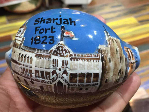 Painting On Sea Shell Sharjah Fort | Premium Handcrafted Memento | High-end Gift - Luxury Handcrafted Art Craftihouse Dubai