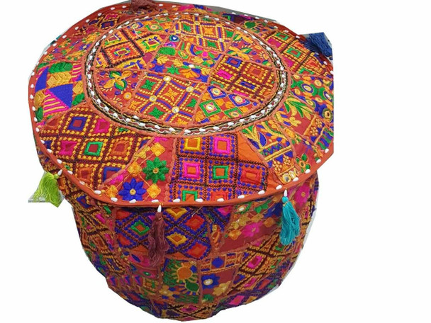 Luxury Turkish Ottoman Pouf Stool Round Premium Design Showcase