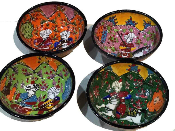 Exclusive Artisan Hand painted ceramic bowl Fine Craftsmanship Detail