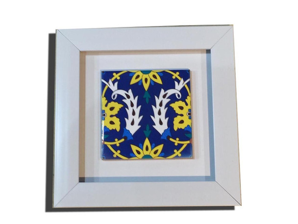 A professional product presentation of the framed printed ceramic tile from a premier UAE art, gift, and home decor supplier.