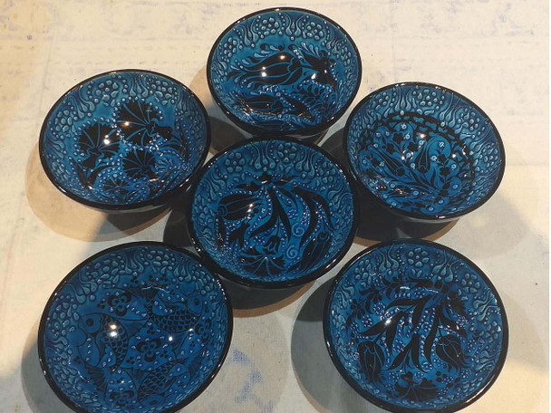 Luxury Premium Set of 6 Turkish Meze Ceramic Bowls Premium Design Showcase