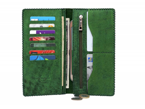 Exclusive Handmade Camel Leather , Unisex Wallet Fine Craftsmanship Detail