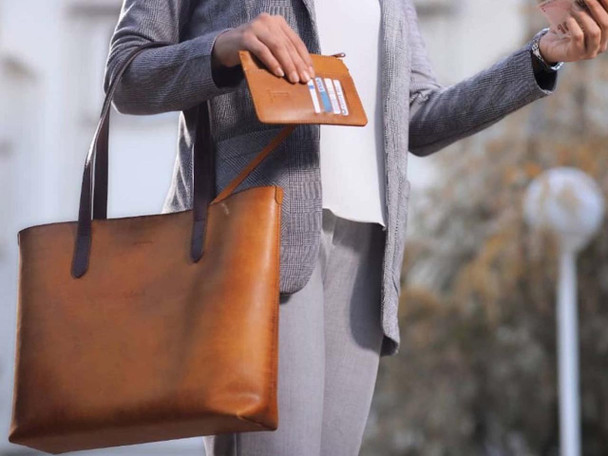 Handcrafted Handbag , Handmade Camel Leather  , Birthday gift Lifestyle Visual
