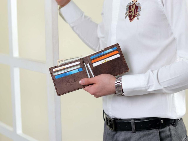 Luxury Handmade  camel leather wallet , Camel Leather  , gift for him Premium Design Showcase