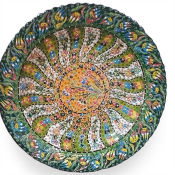 From the Craftihouse Prestige series: A 40 cm grand embossed Turkish ceramic plate for the highest tier of unique luxury gifting.