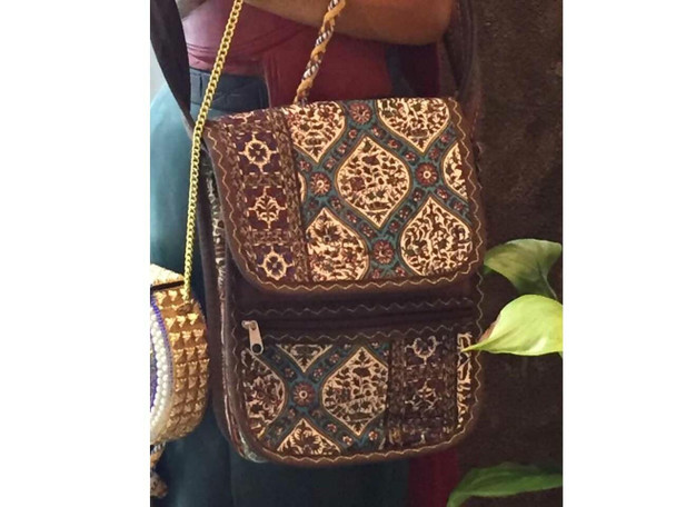 Exclusive Green pattern  Shoulder bag Handmade ghalamkari Shoulder Bag , cotton bag Fine Craftsmanship Detail