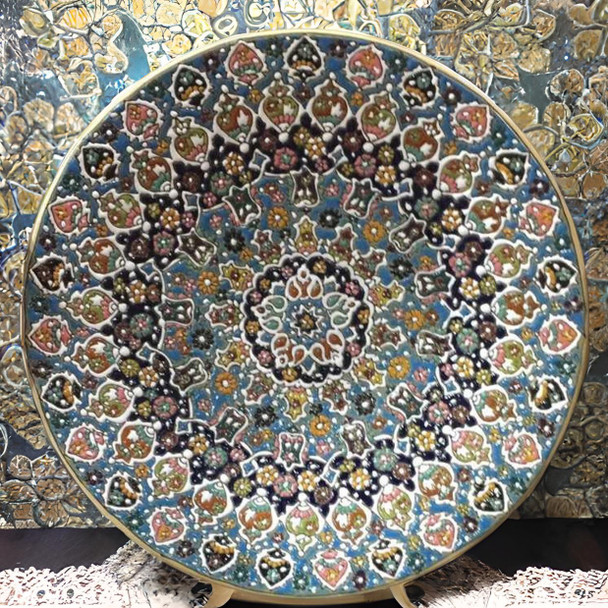 Handcrafted 40cm Exquisite Hand-Painted Earthenware Plate – Luxury Decor - Luxury Handcrafted Art Craftihouse Dubai