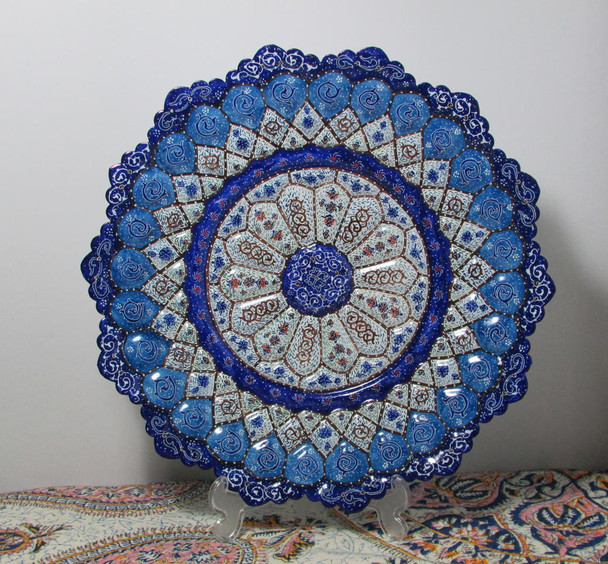Luxury 30Cm Octagonal Meenakari Copper Premium Design Showcase
