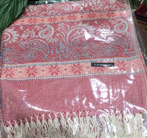 Pink pattern Kashmiri shawl
