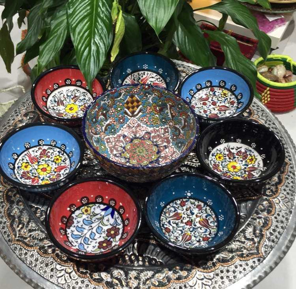 Luxury Authentic Hand painted assorted colors 12 cm ceramic bowl Premium Design Showcase