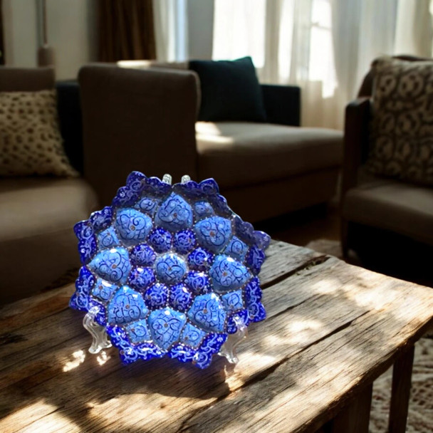 Minakari Copper Plate 16 | Boutique Turkish Pottery Masterpiece | Unique Home Accent - Luxury Handcrafted Art Craftihouse Dubai