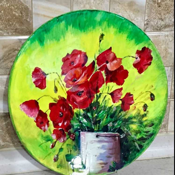 Luxury Handcrafted Painted On Earthenware Plate Premium Design Showcase