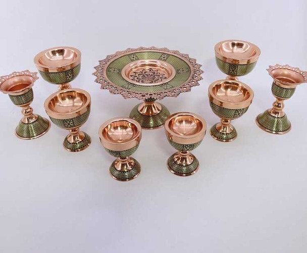Khatamkari Inlaid Copper Haftseen | Artisan Home Decor | Unique Middle Eastern Piece - Luxury Handcrafted Art Craftihouse Dubai