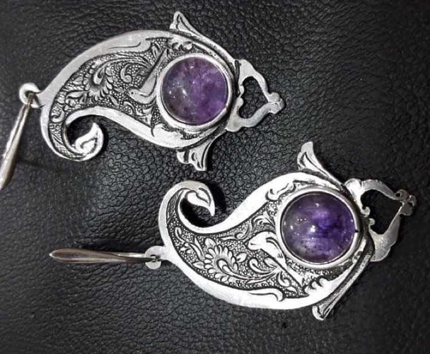 Luxury Engraving on Silver , Silver earnings  , handmade Earrings Premium Design Showcase